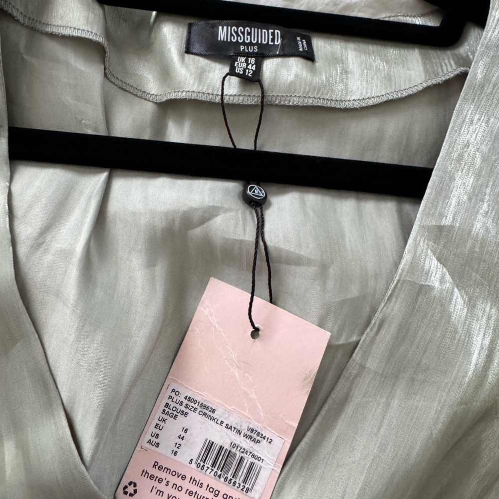 Missguided Plus Shimmering Silver Top